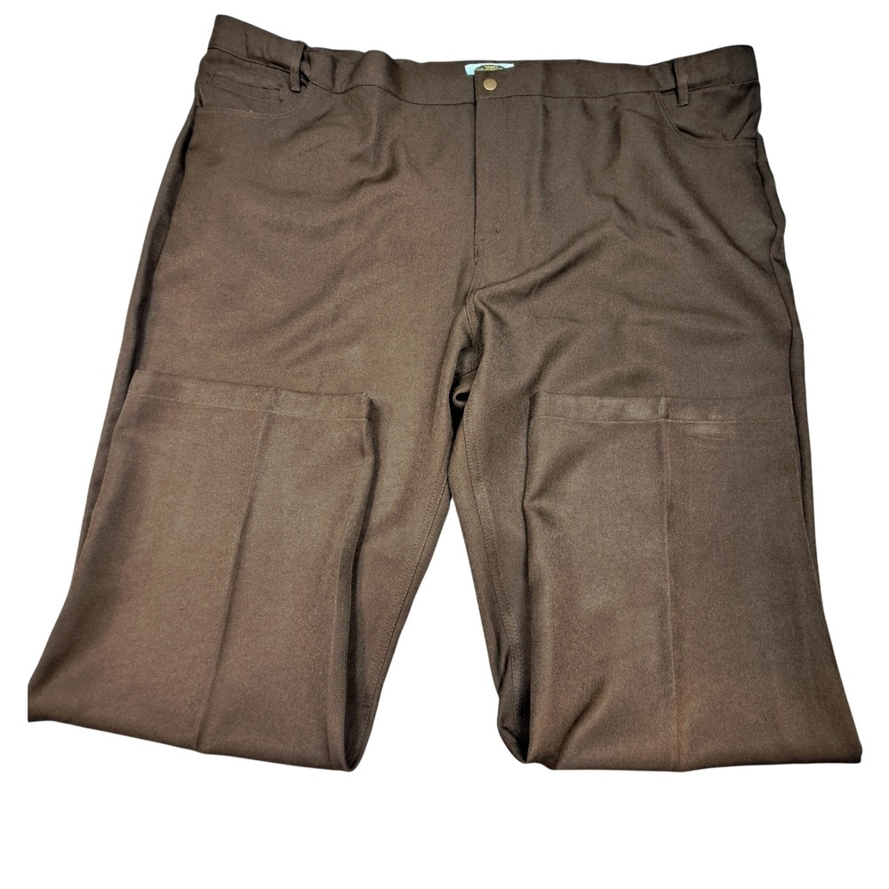 Haband Fit-Forever Mens Brown Dress Slacks Pants 52L 52x32 Polyester 03E